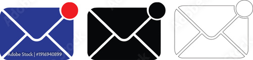 New Message Envelope Icon Set – Email Notification and Communication Symbol Design