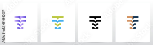 Abstract Open Book Pages Stripes Letter Initial Logo Design T