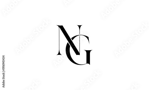 Naklejka NG initial letter logo or NG monogram
