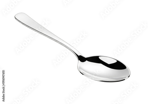 Sleek silver spoon on modern table setting