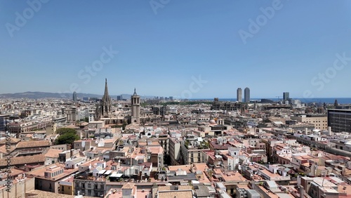Canvas Print Barcelona cityscape offering an extensive aerial perspective of diverse architec