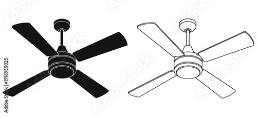 Modern ceiling fan designs showcasing sleek black and white styles for contemporary home decor and efficient air circulation