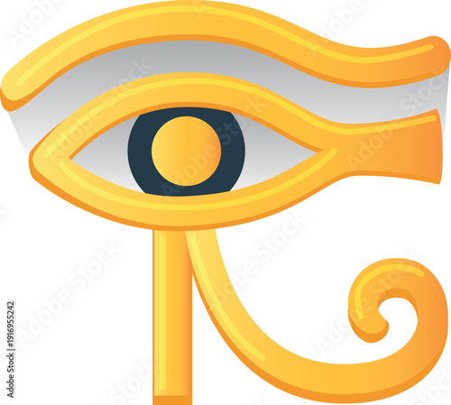 Eye of horus golden symbol. God amulet icon