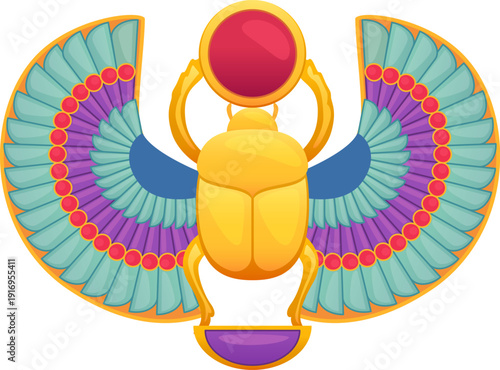 Scarab emblem. Mythology sign. Ancient egypt symbol