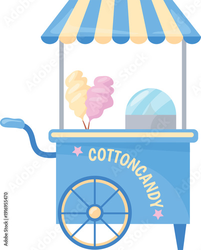 Cotton candy stand. Funfair street food stall