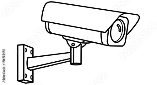 Cctv security camera mounted on wall bracket for surveillance purposes effectively monitoring surroundings and providing safety