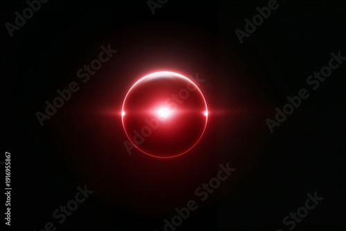 Glowing red abstract sphere on black background