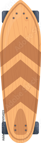 Slalom longboard wooden deck type. Skateboard model