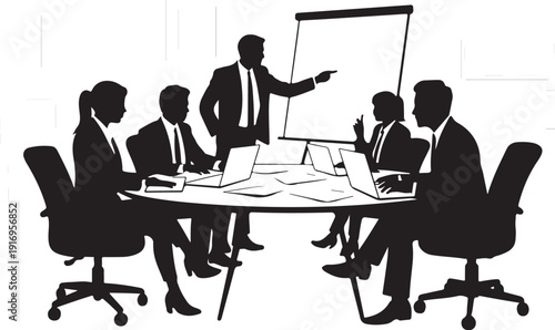 Business meeting with presentation and discussion office