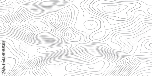 Abstract terrain elevation map with black contour lines and soft gray flowing curves, representing geographic landscape and mountain cartography in a clean minimalist style.