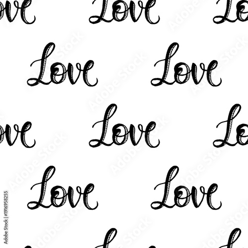 Love Muster, handgezeichnet, nahtlos Muster für Textilien, Papiere, etc.
