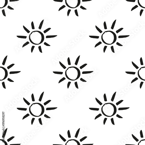 Sonne Muster, handgemalt, Vektordatei, nahtloses Muster für Papier, Textilien, etc.