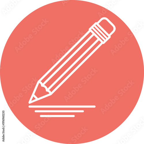 Pencil writing vector line icon. stationery item for drawing or taking notes outline symbol