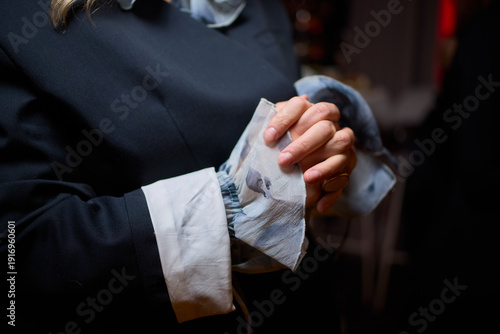 Fototapeta Closeup of detailed hand gesture
