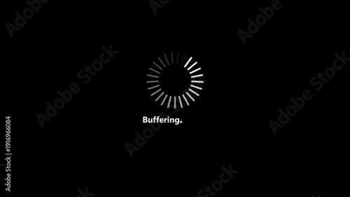 Buffering black circle icon animation on white background. Charging upload download loading bar footage.Buffering and buffering icon animation, Loading circle icon animation on black background.