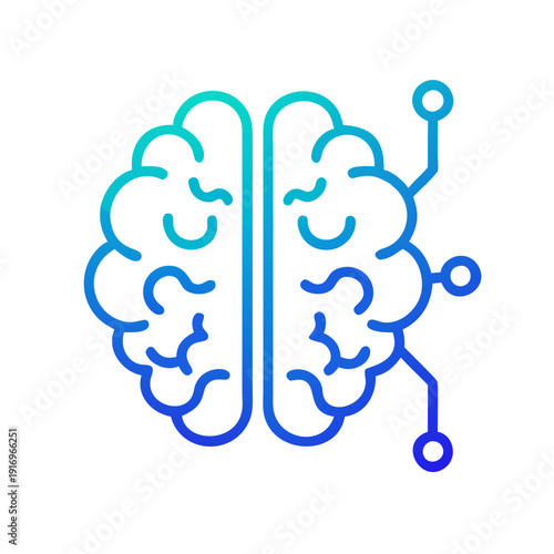 Creative illustration of a brain merging with digital technology and networks