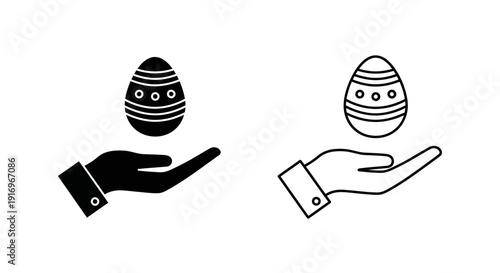 Two hands holding easter eggs vector illustration Vector