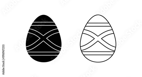 Easter egg designs with white and black patterns for spring holiday celebrations Vector