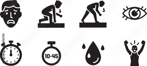 Symbols representing different aspects of health and well-being