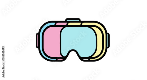 Colorful Virtual Reality Headset Device.