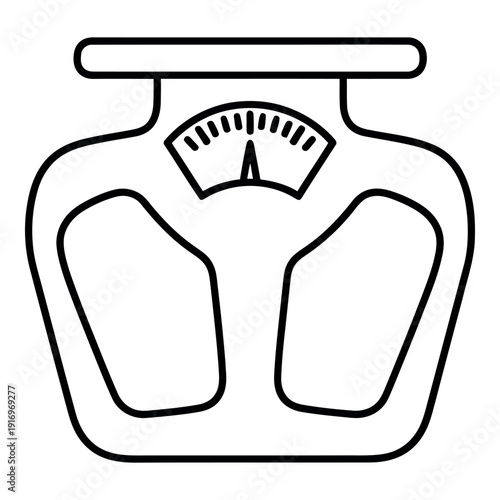 Simple Line Art Illustration of a Bathroom Scale for Health and Weight Measurement