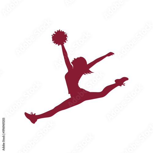 cheerleader jump logo design silhouette vector line art logo design