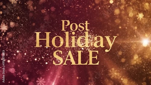 Post holiday sale banner with festive snowflakes and sparkles