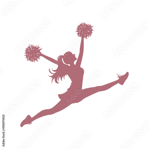 cheerleader jump logo design silhouette vector line art logo design