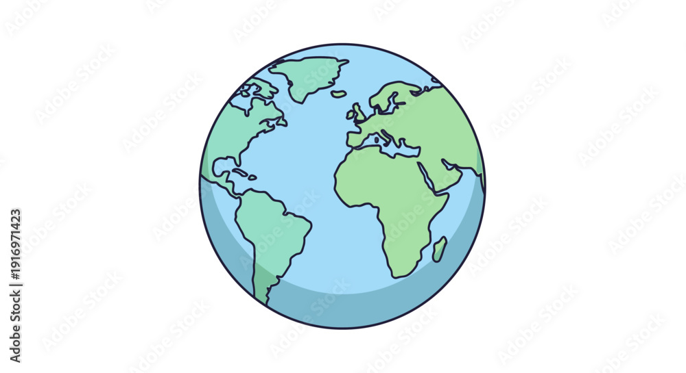 Fototapeta premium Globe Earth Planet World Map.