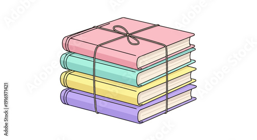 Stack of colorful book collection.