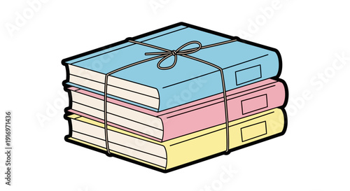 Stack of colorful book bundle.