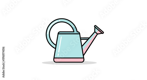 Colorful watering can with handle.