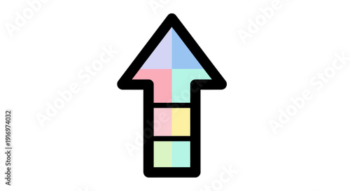 Colorful Arrow Pointing Up Icon.