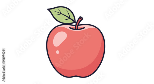 Fresh Red Apple Fruit Single Object.