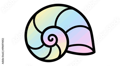 Colorful spiral shell illustration design.