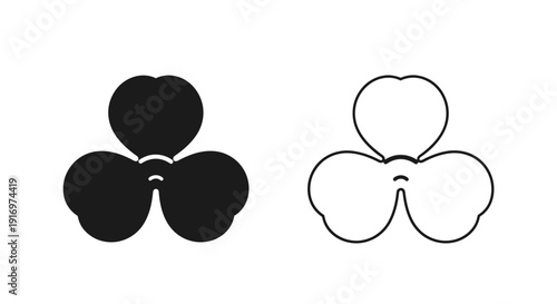 Minimalist shamrock design, perfect for st. patrick's day celebrations and irish themed events Vector