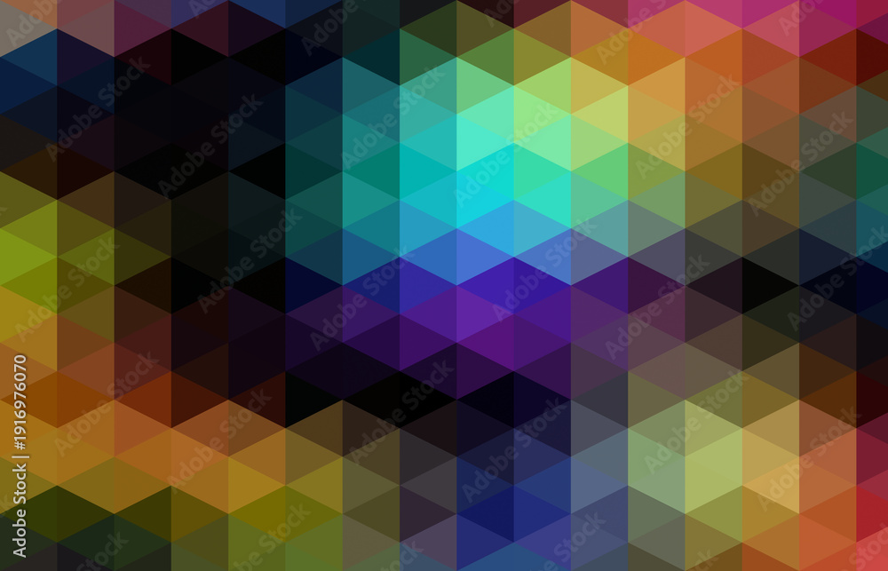 Fototapeta premium a digital abstract artwork featuring a pattern of colorful geometric triangles, commonly used for creative purposes, modern branding, annual report covers, brochures, or digital media