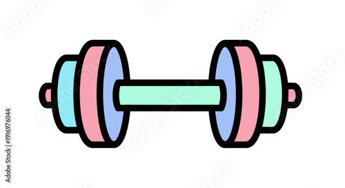 Colorful dumbbell weight lifting equipment.