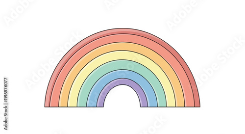 Colorful Rainbow Arc Graphic Symbol.