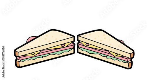 Two halves of a sandwich.
