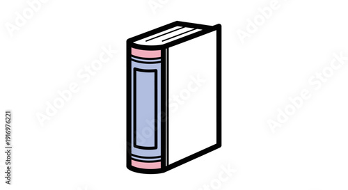 A single hardcover book standing upright.