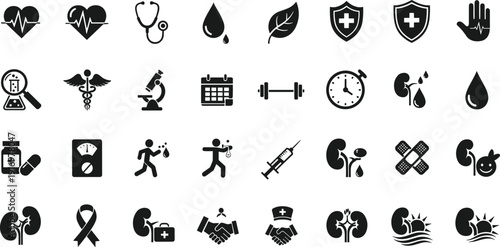 Medical icons for healthcare and wellness concepts