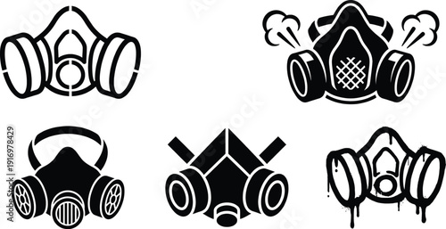 Graffiti spray paint mask icon for street art
