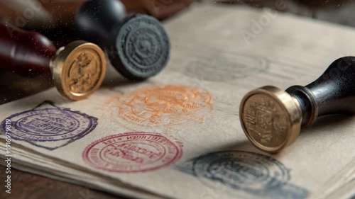 Closeup of procedural paperwork and stamps emphasizing the formal steps in parliamentary treaty approval processes.