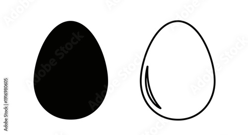 Minimalist black and white egg design vector illustration Vector