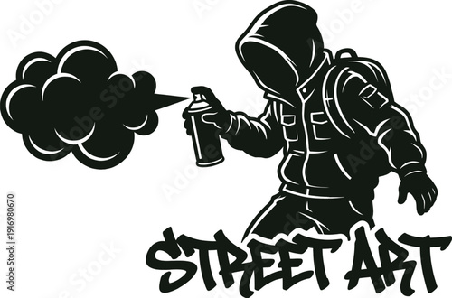 Spray paint can mascot character urban vector icon