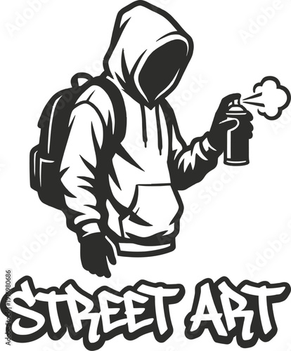 Spray paint can mascot character urban vector icon