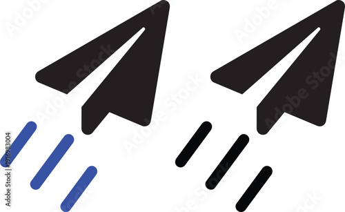 Flight of Imagination: The image portrays two stylized paper airplanes soaring with dynamic trails, suggesting movement and the promise of new beginnings.