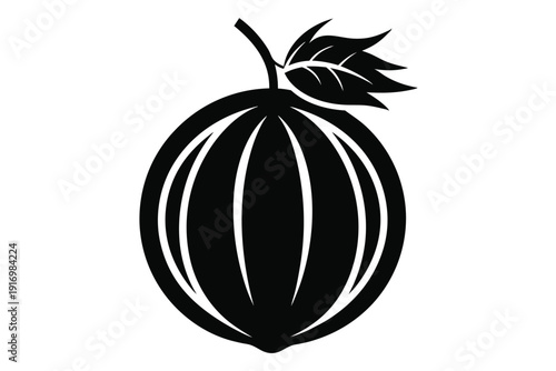 amla silhouette line art vector illustration with a white background