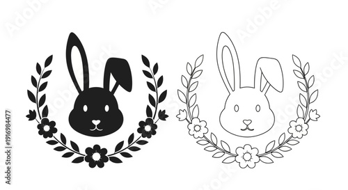 Easter bunny lawn decor vector illustration design Vector